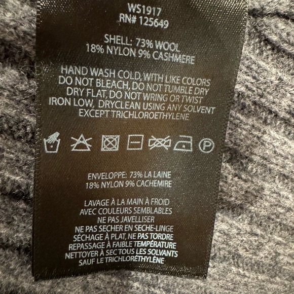 Aether luxury brand gray wool/cashmere sweater with hood and thumb holes - Picture 8 of 8